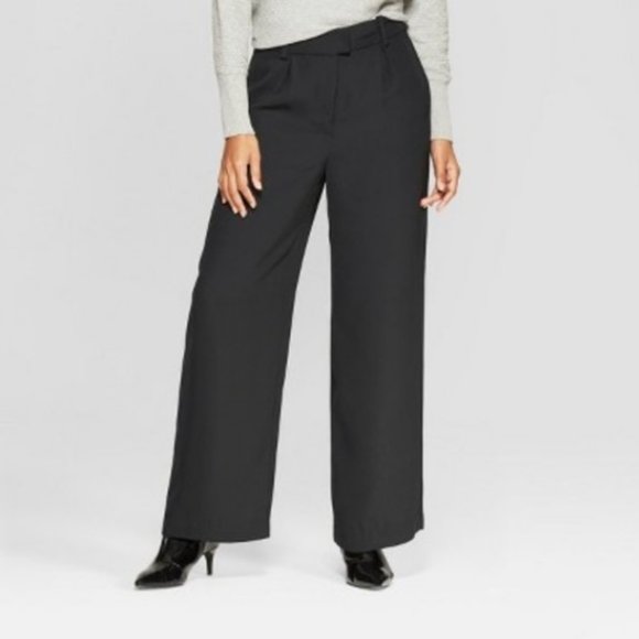 Prologue Black Wide Leg Trouser Pants SZ 8 - Picture 1 of 16